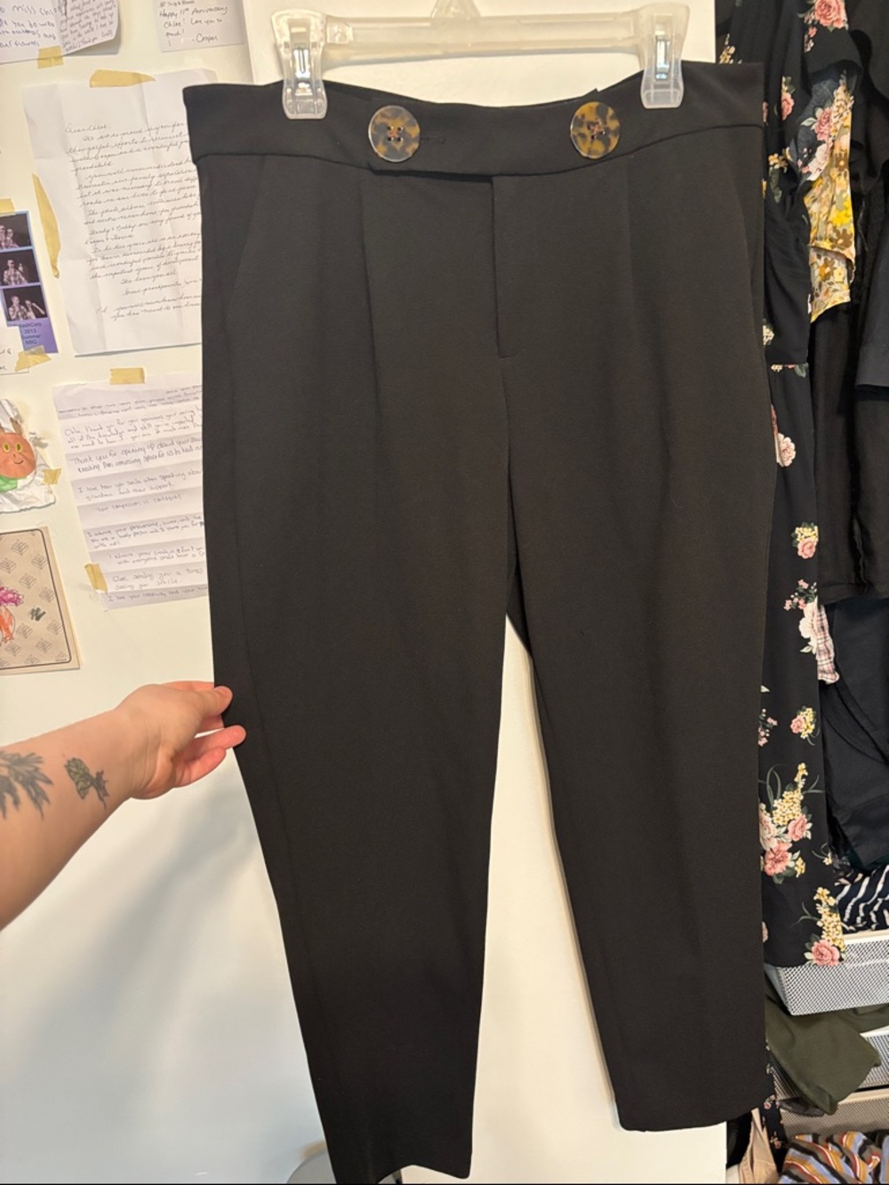 Classic Black High-Waist Tapered Pants